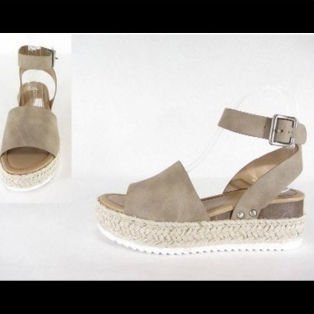 SODA Tan Espadrille Sandals